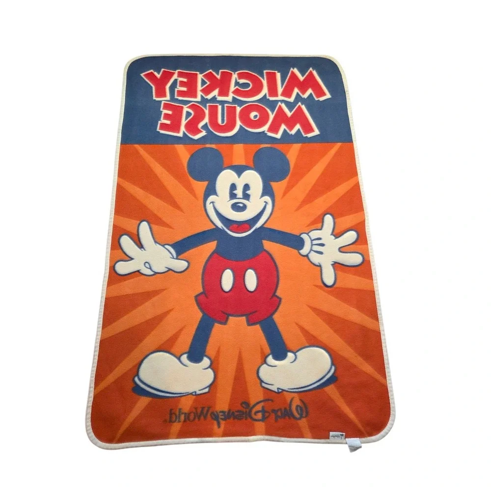 Disney‎ World Mickey Mouse Fleece Throw Blanket, Gently Used, 58.5
